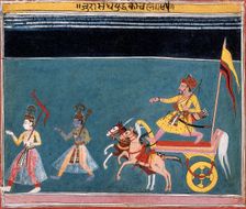 The March Against Jarasandha, Folio from a Bhagavata Purana..., 1st half of 17th century. Creator: Unknown