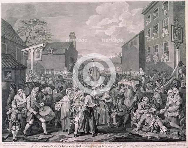 'The March to Finchley', 1745. Artist: Luke Sullivan