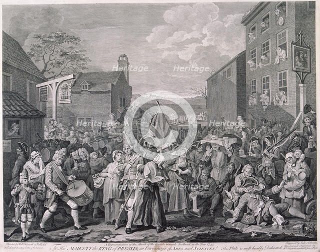 'The March to Finchley', 1745. Artist: Luke Sullivan