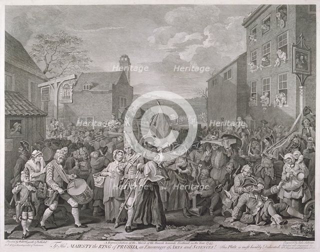 'The March to Finchley', 1761.                                          Artist: Luke Sullivan