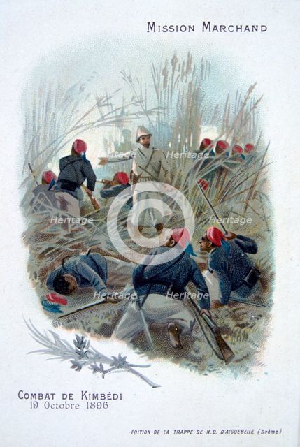 The Marchand expedition: fighting at Kimbedi, Congo, 19 October 1896. Artist: Unknown