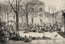 The Marché des Capucins 1915. Artist: Leopold Flameng