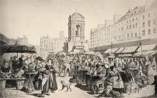 The Marché des Innocents 1915. Artist: Leopold Flameng