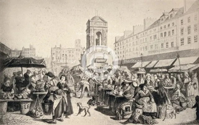 'The Marché des Innocents', 1915. Artist: Leopold Flameng.