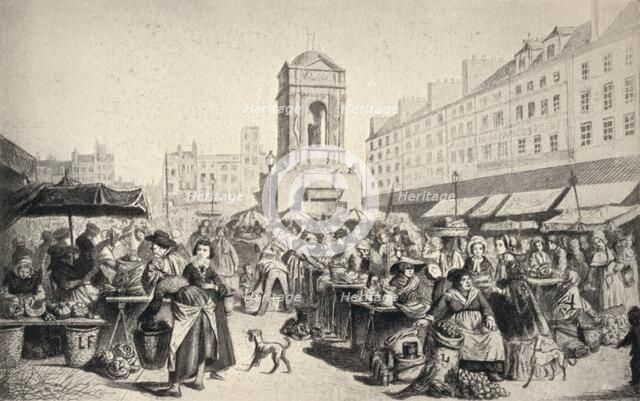 'The Marché des Innocents', 1915. Artist: Leopold Flameng.