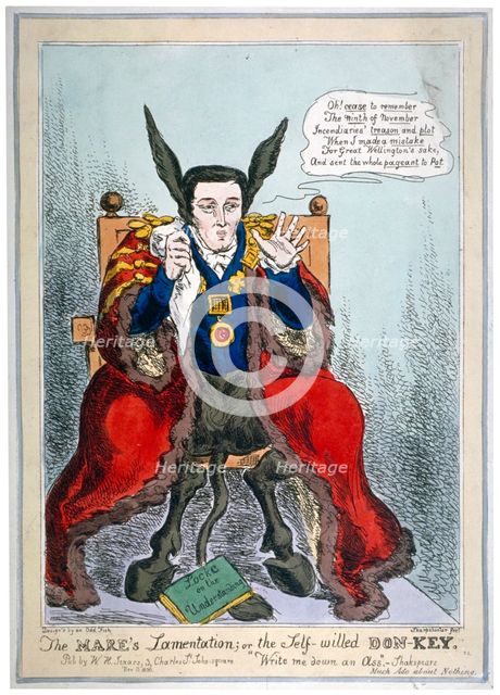 'The mare's lamentation, or the self-willed Don-Key', 1830.                             Artist: John Phillips