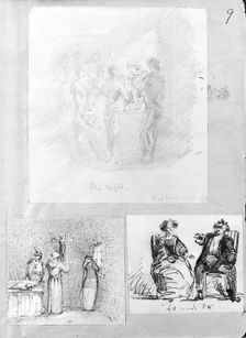 The Margrave, the Prince[ss] and the Hermit (from Sketchbook), 1854-55. Creator: James Abbott McNeill Whistler