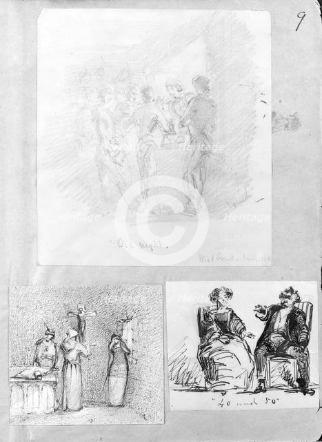 The Margrave, the Prince[ss] and the Hermit (from Sketchbook), 1854-55. Creator: James Abbott McNeill Whistler.