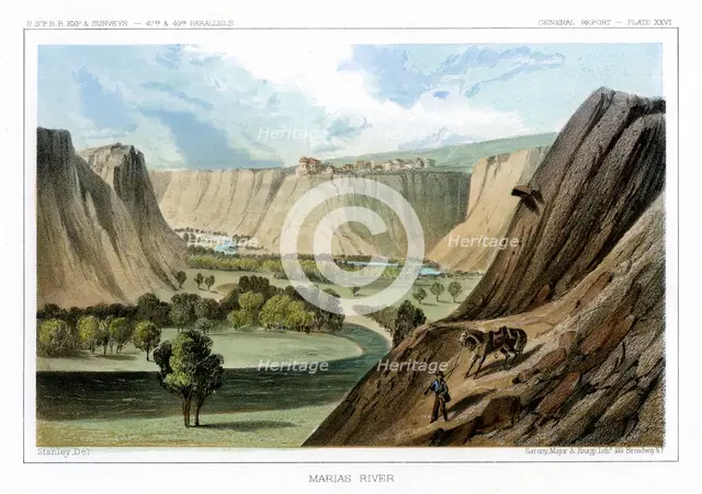 The Marias River, Montana, USA, 1856.Artist: John Mix Stanley