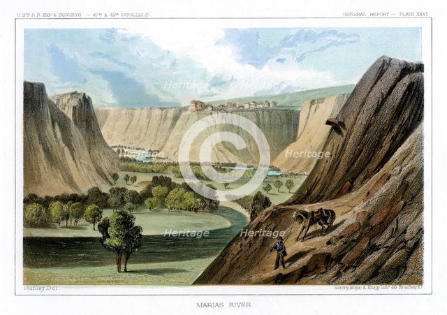 The Marias River, Montana, USA, 1856.Artist: John Mix Stanley
