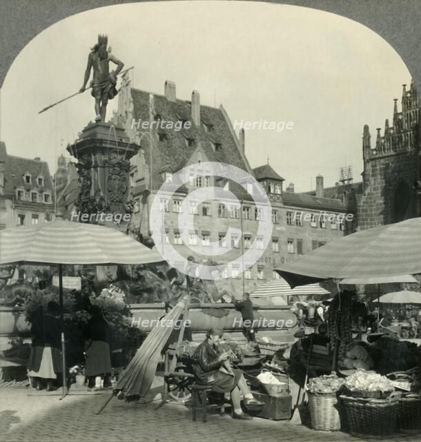 'The Market and Frauenkirche Square, Nuremburg, Germany', c1930s. Creator: Unknown.
