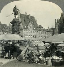 The Market and Frauenkirche Square, Nuremburg, Germany c1930s. Creator: Unknown