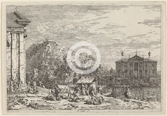 The Market at Dolo, c. 1735/1746. Creator: Canaletto.