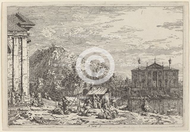 The Market at Dolo, c. 1735/1746. Creator: Canaletto.