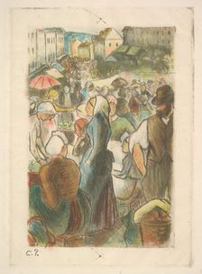The Market at Gisors: Rue Cappeville, 1894-95. Creator: Camille Pissarro