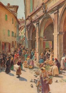 The Market at Montepulciano c1900 (1913). Artist: Walter Frederick Roofe Tyndale