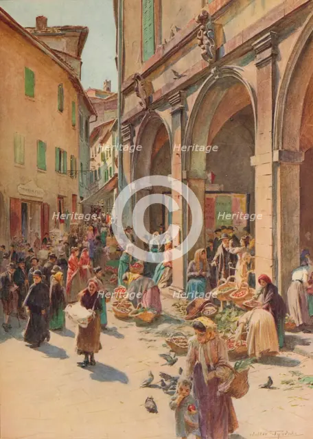 'The Market at Montepulciano', c1900 (1913). Artist: Walter Frederick Roofe Tyndale.