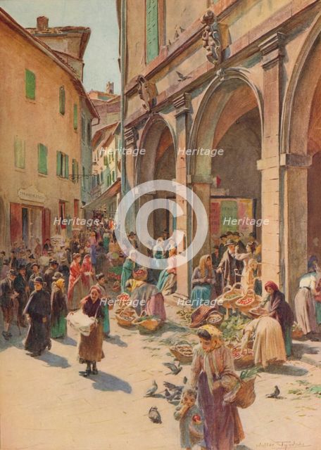 'The Market at Montepulciano', c1900 (1913). Artist: Walter Frederick Roofe Tyndale.