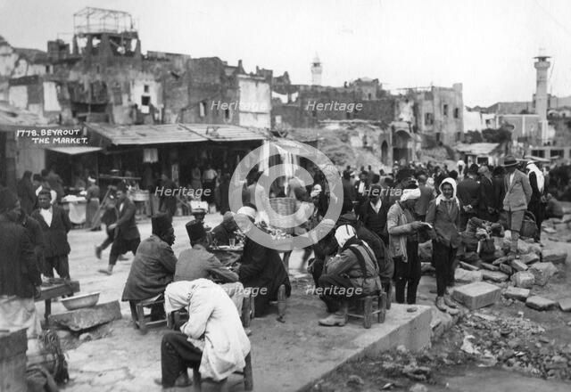 The market, Beirut, Lebanon, c1920s-c1930s(?). Artist: Unknown