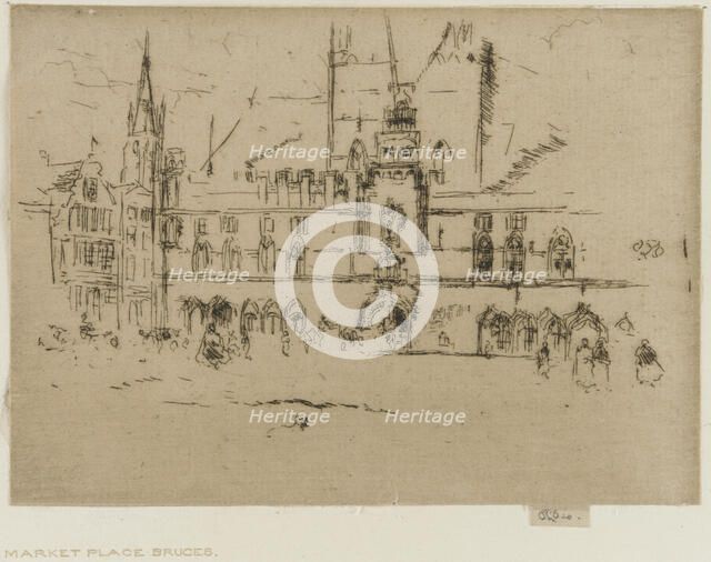 The Market, Bruges, 1887. Creator: James Abbott McNeill Whistler.