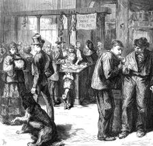 The market for dogs and cats flesh, Paris, (sketch by balloon post), 1871. Creator: Unknown