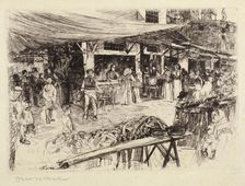 The Market, Florence (The Mercato Vecchio, Florence, 1881), 1881. Creator: Otto Henry Bacher