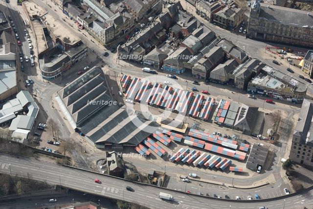 The Market Hall and outdoor market, Dewsbury, Yorkshire, 2019. Creator: Historic England.