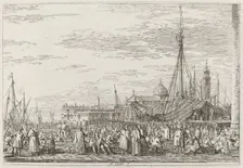 The Market on the Molo [upper left], c. 1735/1746. Creator: Canaletto