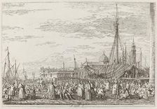 The Market on the Molo [upper left], c. 1735/1746. Creator: Canaletto