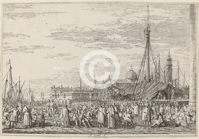 The Market on the Molo, c. 1735/1746. Creator: Canaletto.