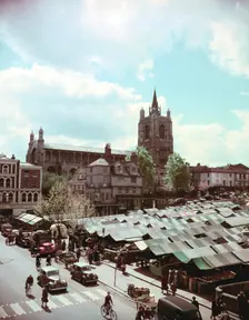 The Market Place with St Peter Mancroft, Norwich, Norfolk, c1955-1965. Creator: Arthur Charles Kirby Ware