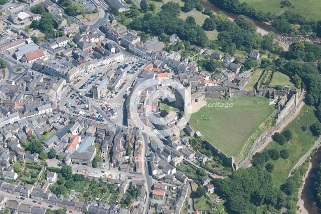 The Market Place and the standing remains of Richmond Castle, Richmond, North Yorkshire, 2014. Creator: Historic England Staff Photographer.