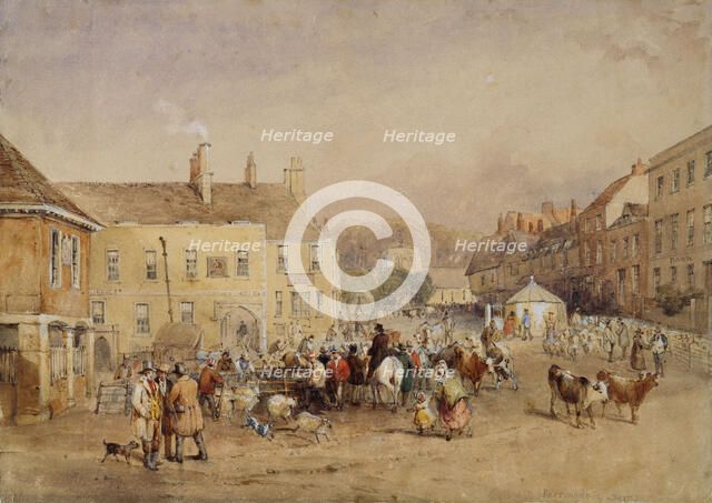 The Market Place, Faringdon, c1830s. Creator: David Cox the Elder.