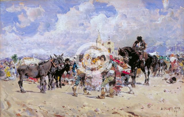 'The Market Place, Granada', c1869-1902. Artist: Baldomer Galofre Gimenez