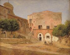 The Market Place in Piperno, 1838. Creator: Jorgen Pedersen Roed