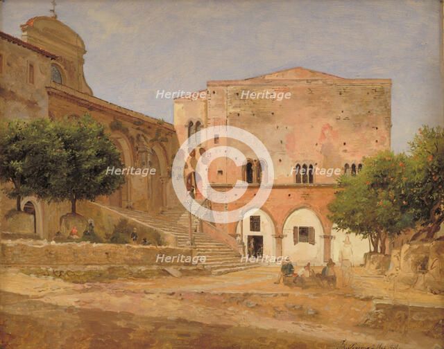 The Market Place in Piperno, 1838. Creator: Jorgen Pedersen Roed.