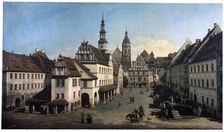The Market Place in Pirna c1752-c1755. Artist: Bernardo Bellotto