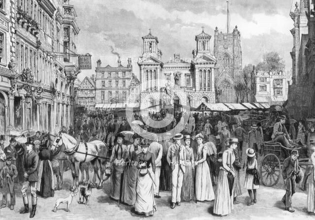 The market place, Kingston upon Thames, Surrey, 1890. Artist: Unknown