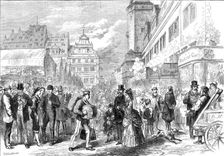 The Market-Place, Leipsic, during the Fair, 1872. Creator: Unknown