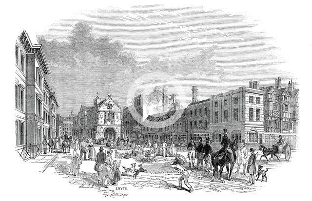 The market-place, Shrewsbury, 1845. Creator: Smyth.