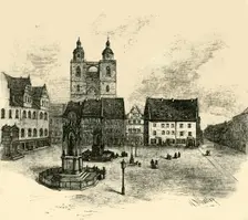 The Market Square, Wittenberg 1890. Creator: Unknown