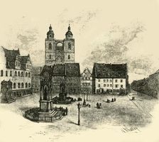 The Market Square, Wittenberg 1890. Creator: Unknown