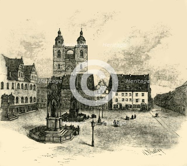 'The Market Square, Wittenberg', 1890.   Creator: Unknown.