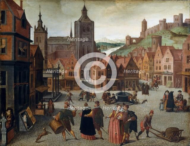 The Marketplace in Bergen op Zoom, probably 1590 and 1597. Creator: Abel Grimmer.