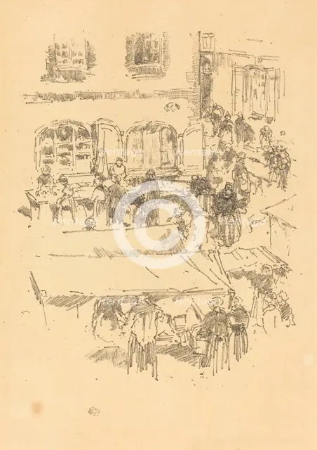 The Marketplace, Vitré, 1893. Creator: James Abbott McNeill Whistler.