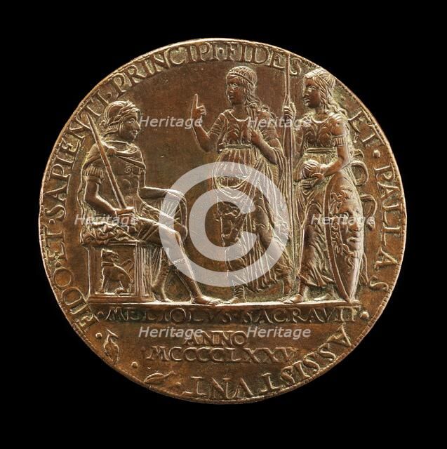 The Marquess of Mantua with Faith and Pallas [reverse], 1475. Creator: Bartolommeo di Virgilio Melioli.