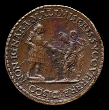 The Marquess Giving Alms [reverse], probably 1484/1506. Creator: Gian Marco Cavalli