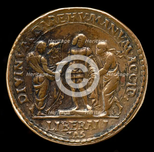 The Marquess Giving Alms [reverse], probably 1484/1506. Creator: Gian Marco Cavalli.