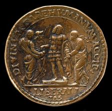 The Marquess Giving Alms [reverse], probably 1484/1506. Creator: Gian Marco Cavalli