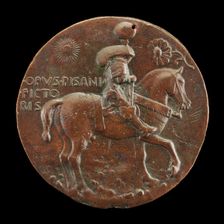 The Marquess in Armor, Riding [reverse], c. 1447/1448. Creator: Pisanello